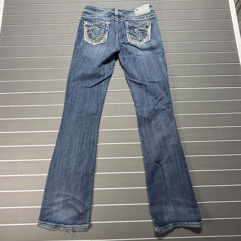 Silver Jeans Co Aiko Bootcut Distressed Medium Wash Denim Jeans W26 L33 Womens - Picture 8 of 12